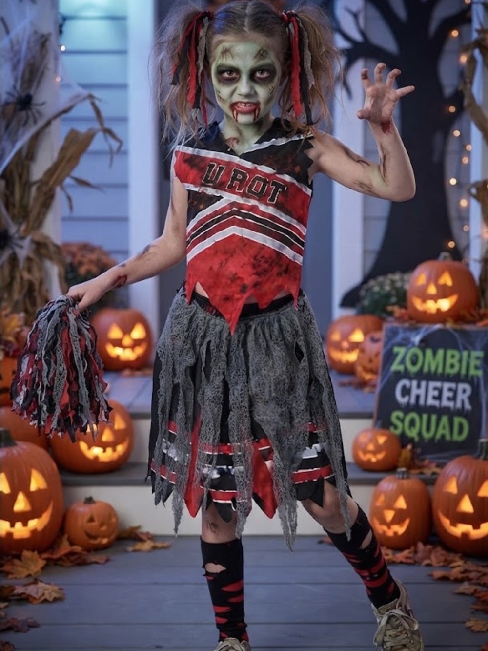 Incharacter Costumes girls zombie cheerleader costume dress up Sz 10